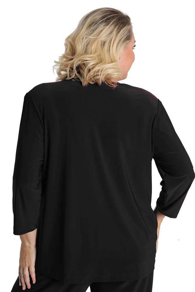 Vikki Vi Jersey Black 3/4 Sleeve Cardigan - Image 4