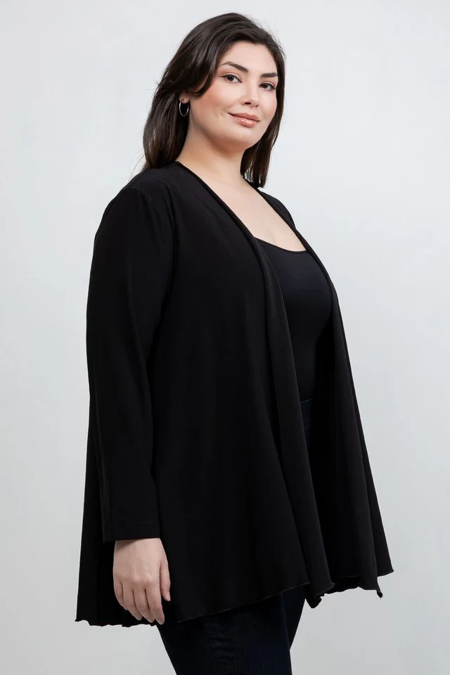 Vikki Vi Jersey Black Swing Cardigan - Image 3