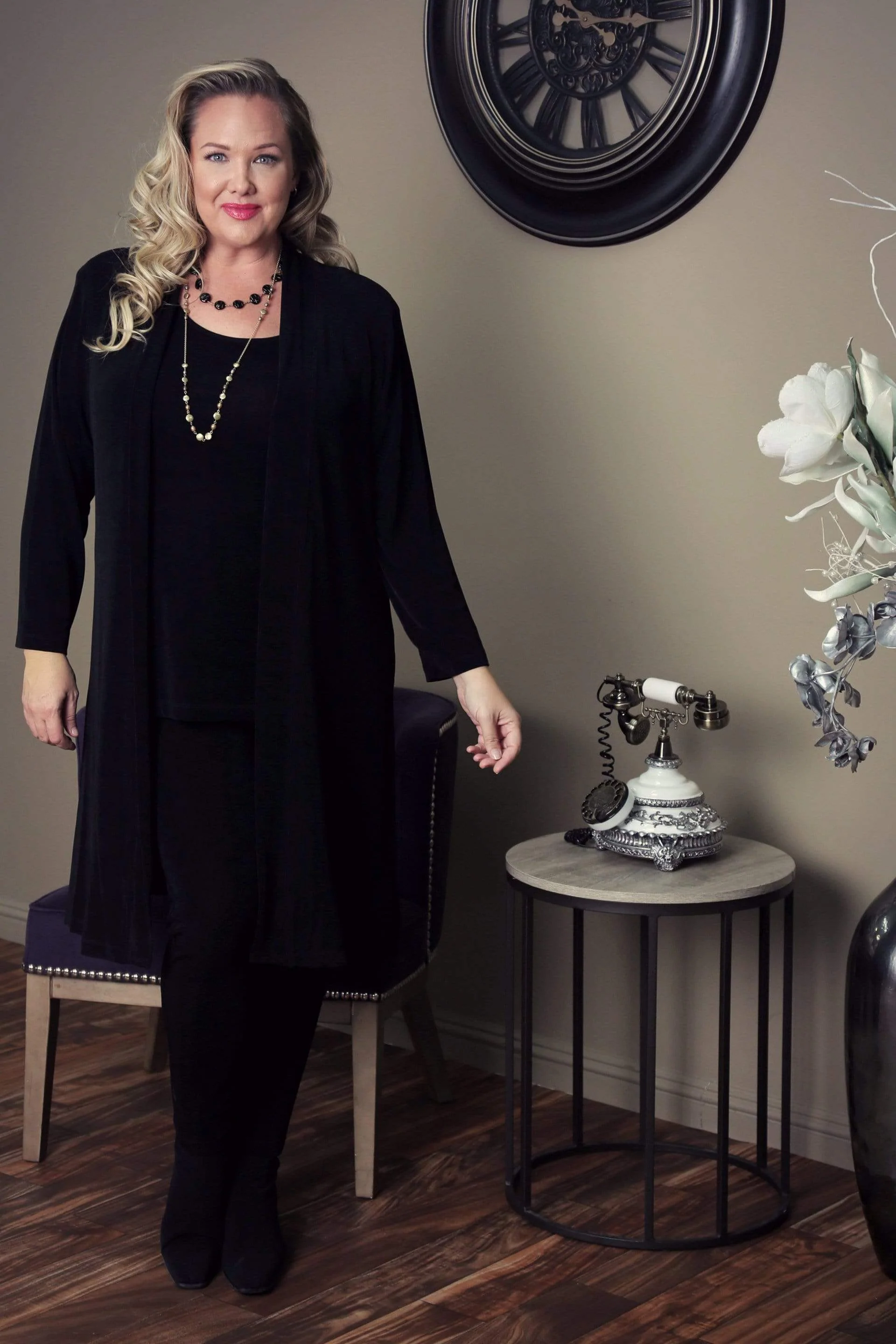 Vikki Vi Classic Black Kimono Duster - Image 5