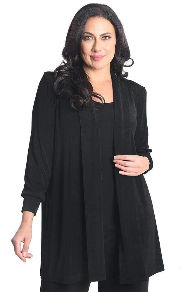 Vikki Vi Classic Black Long Kimono Jacket - Image 4