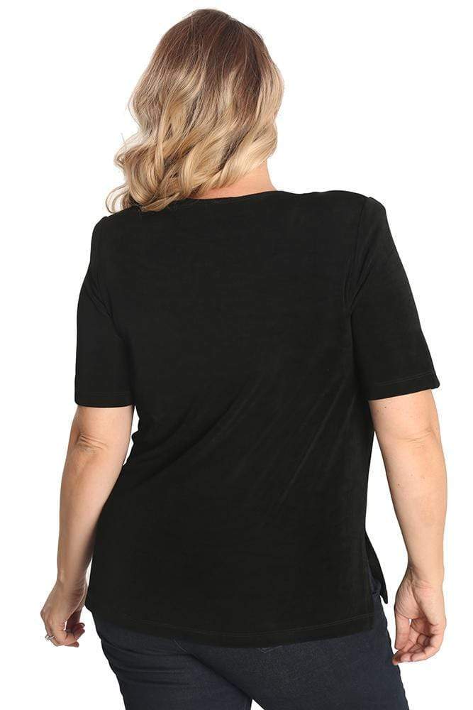 Vikki Vi Classic Black Short Sleeve Tunic - Image 3