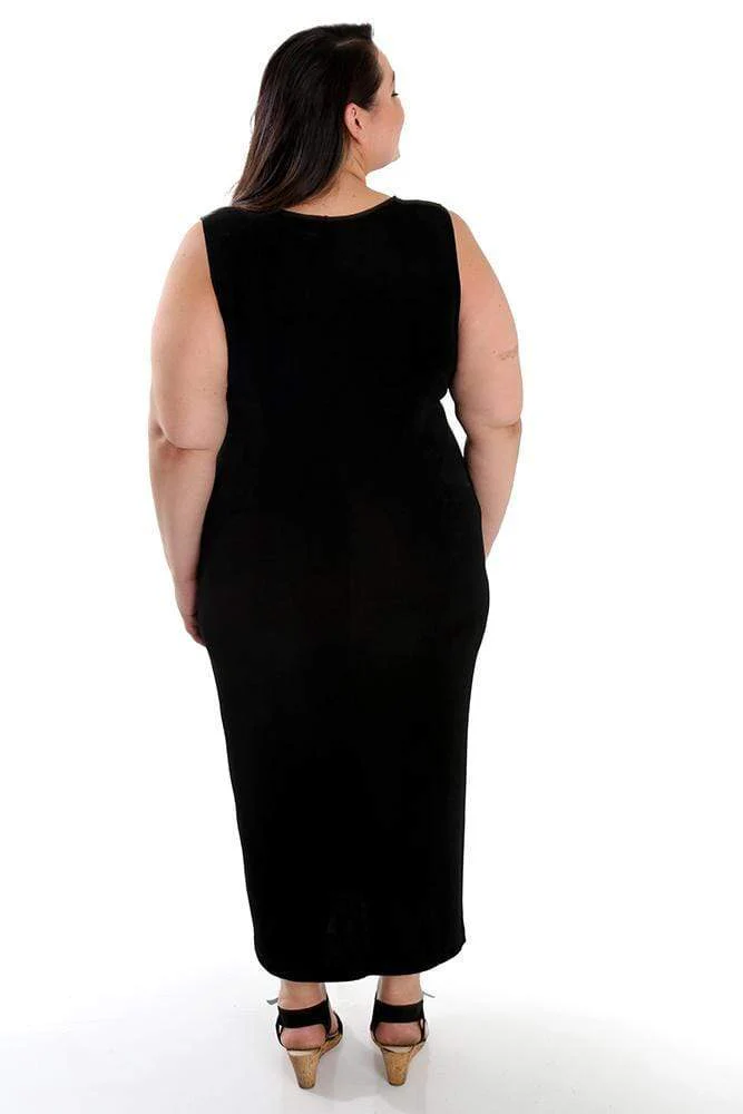 Vikki Vi Classic Black Maxi Tank Dress - Image 4