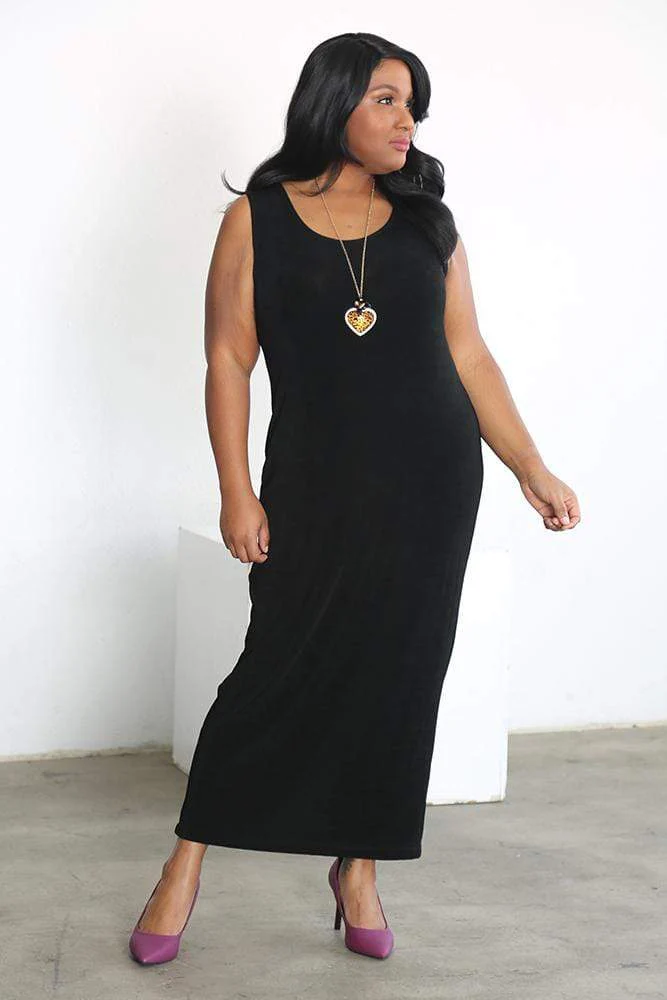 Vikki Vi Classic Black Maxi Tank Dress - Image 6