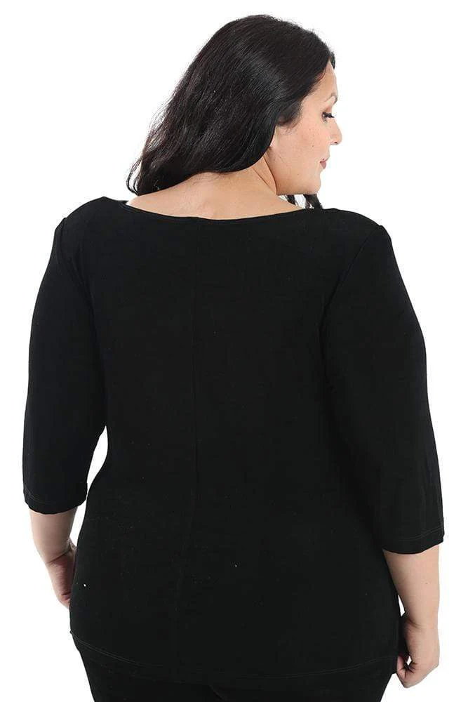 Vikki Vi Classic Black Deep Scoop Neck Top - Image 4