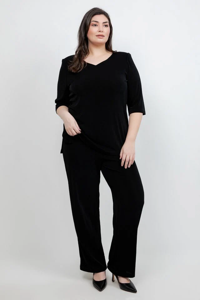 Vikki Vi Classic Black Petite Pull-On Pant - Image 3