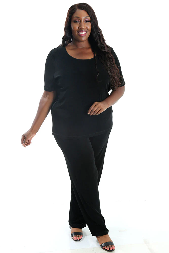 Vikki Vi Classic Black Short Sleeve Top - Image 3