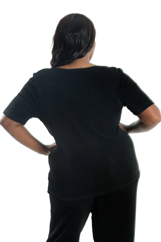 Vikki Vi Classic Black Short Sleeve Top - Image 5