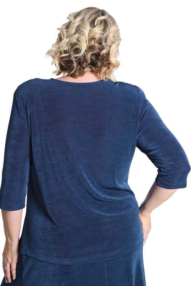 Vikki Vi Classic French Blue 3/4 Sleeve Top - Image 3