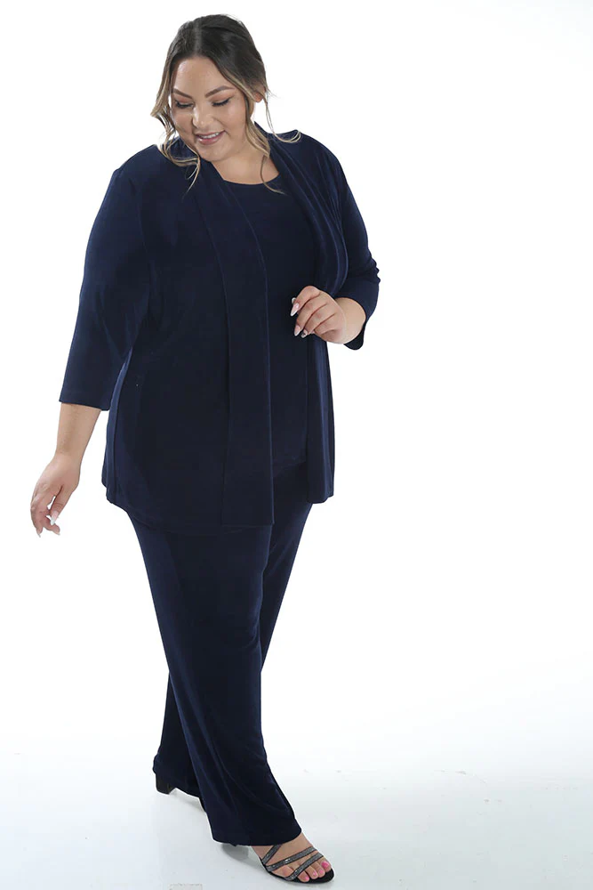 Vikki Vi Classic Navy 3/4 Sleeve Kimono Jacket - Image 4