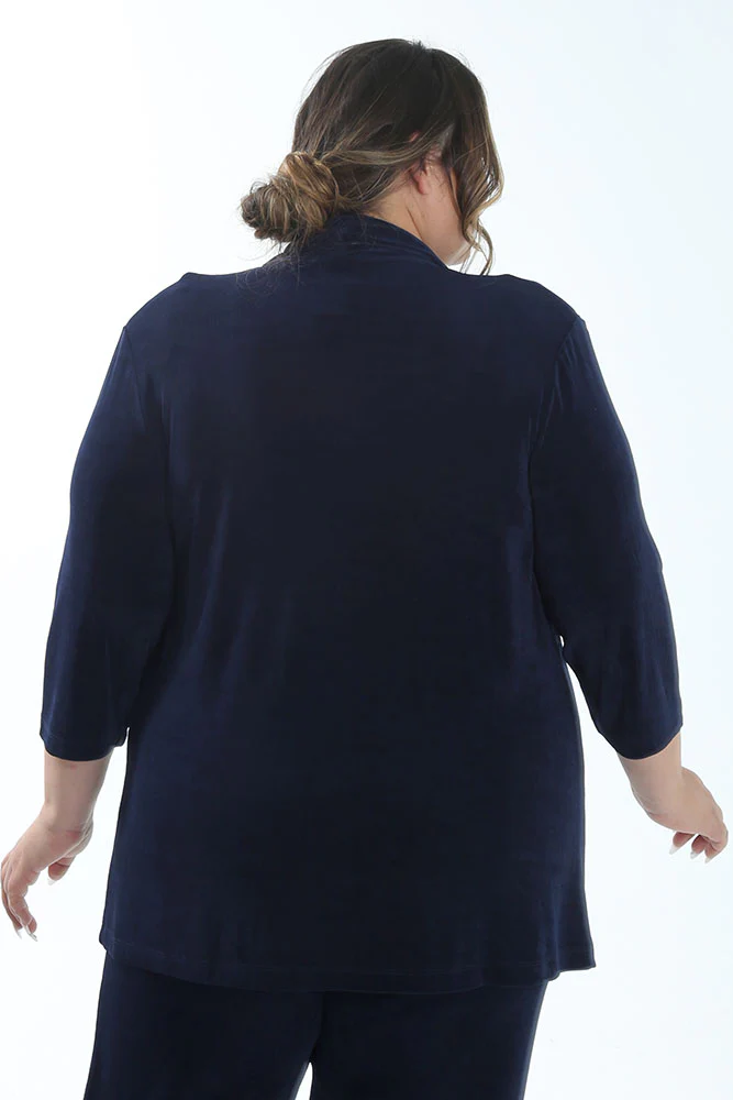 Vikki Vi Classic Navy 3/4 Sleeve Kimono Jacket - Image 5