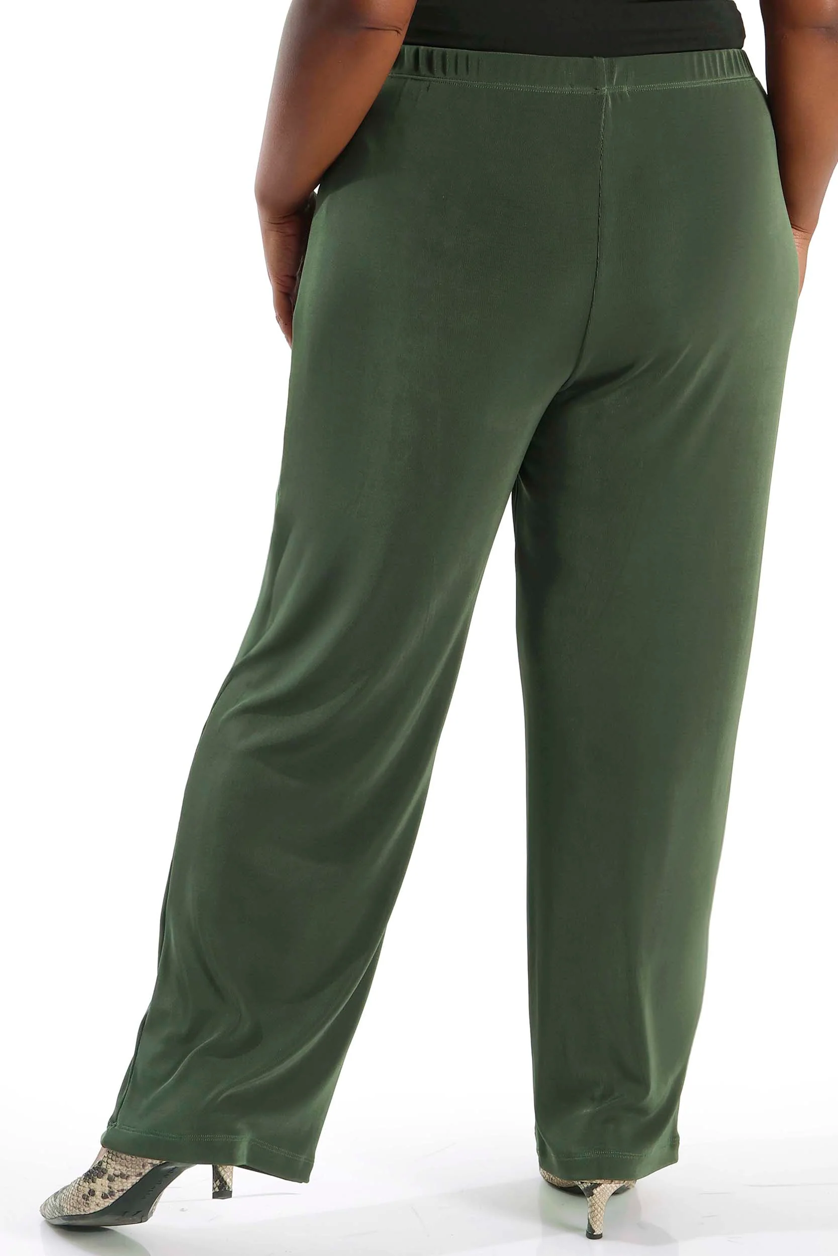 Vikki Vi Classic Olive Pull on Pant - Image 5