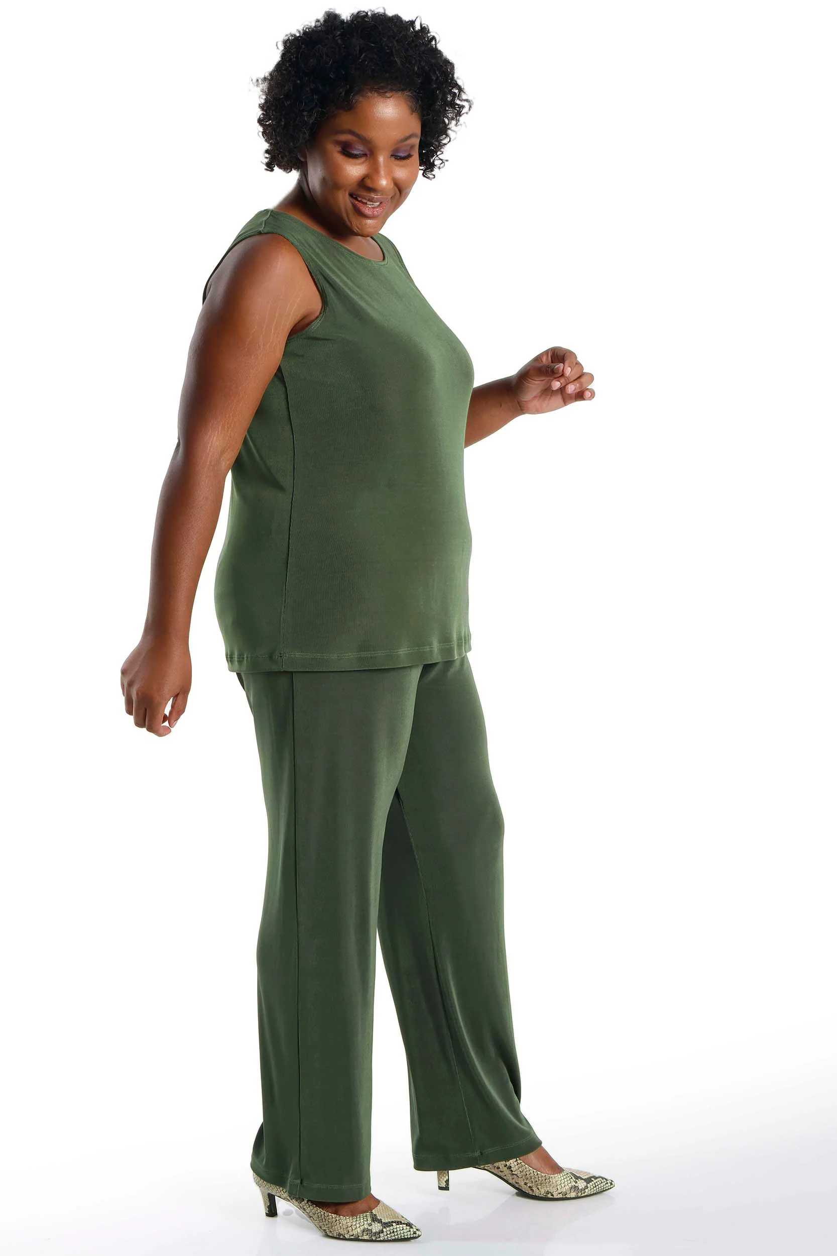 Vikki Vi Classic Olive Tank - Image 4