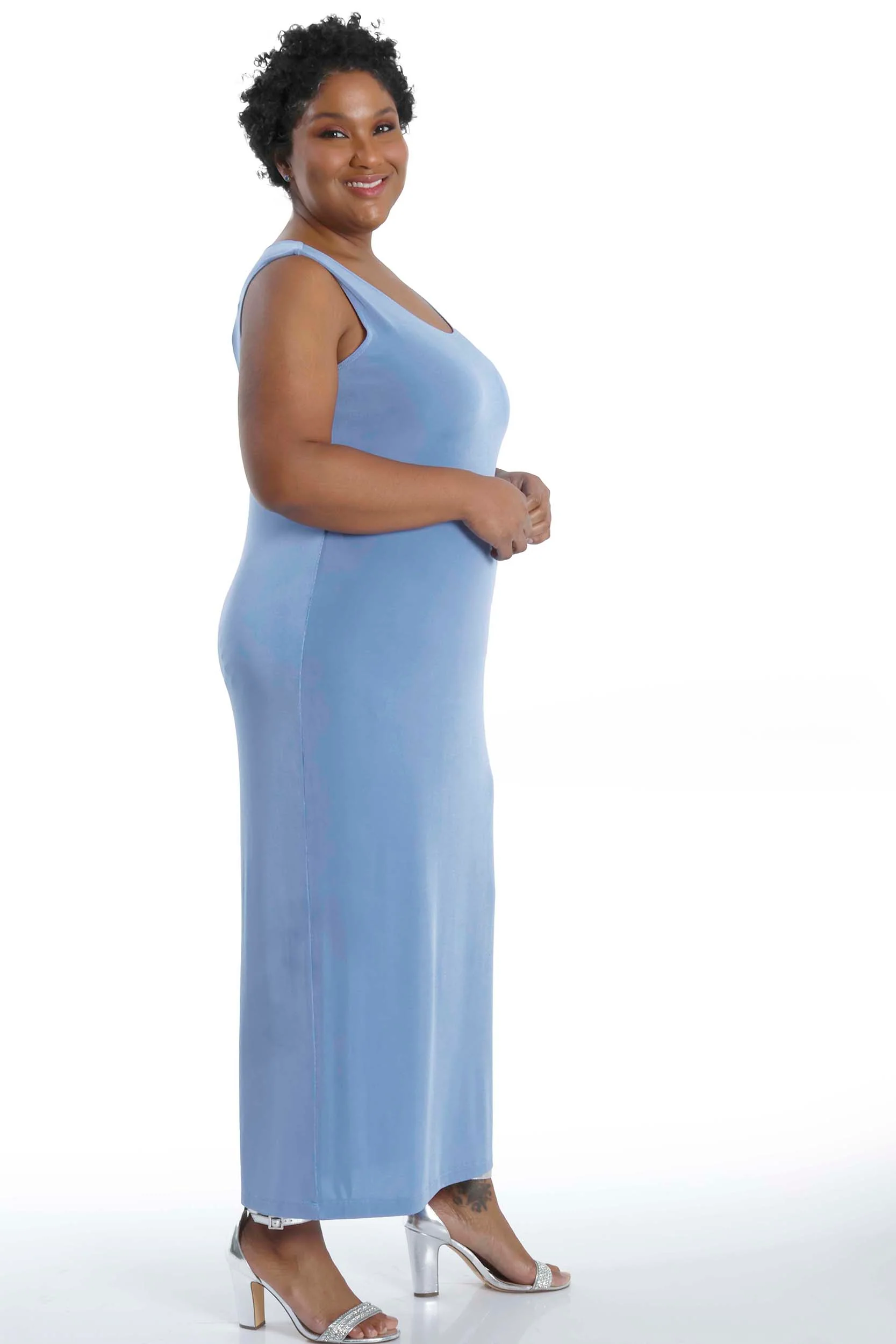 Vikki Vi Classic Powder Blue Maxi Tank Dress - Image 4