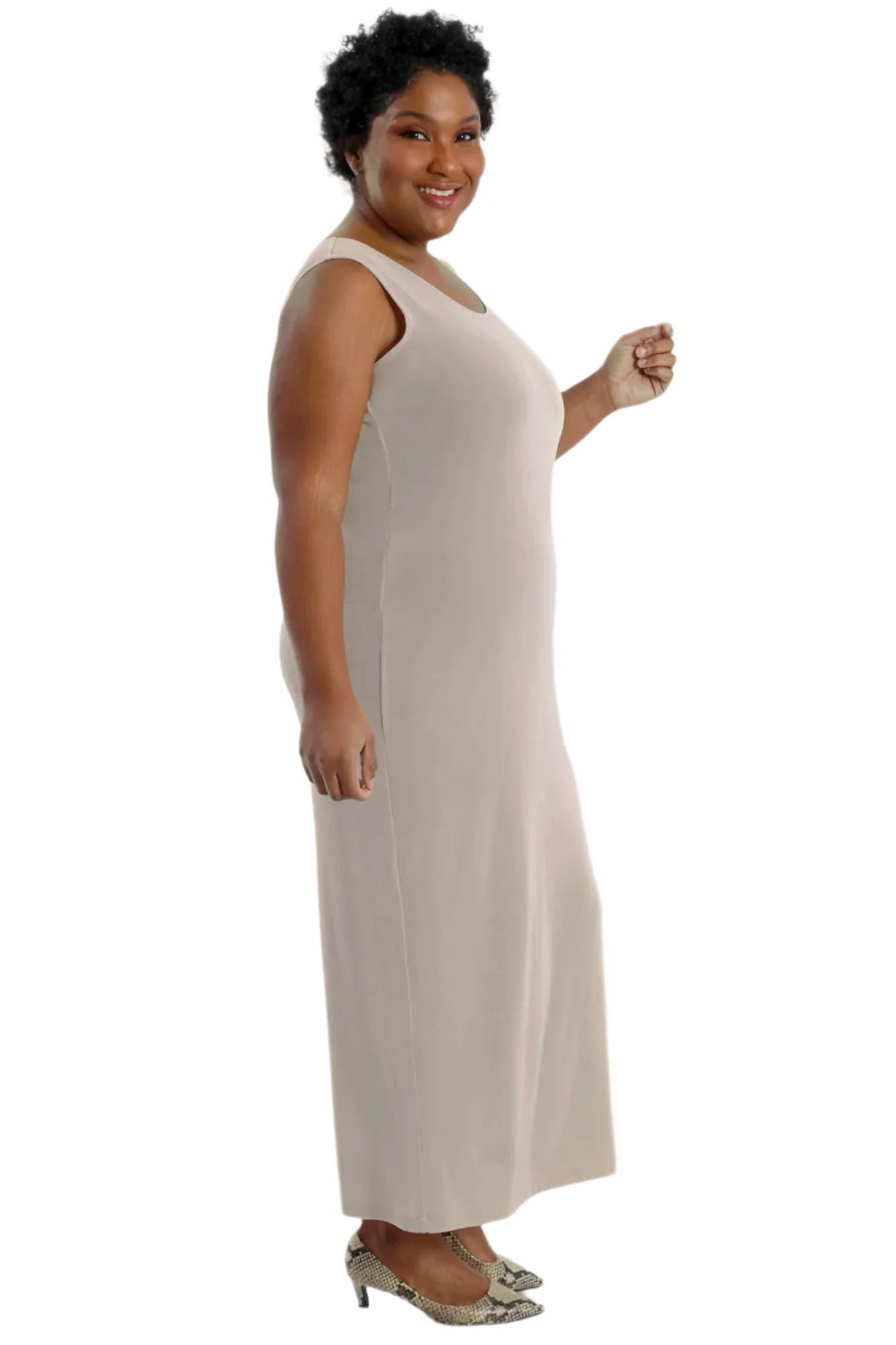 Vikki Vi Classic Sand Maxi Tank Dress - Image 3