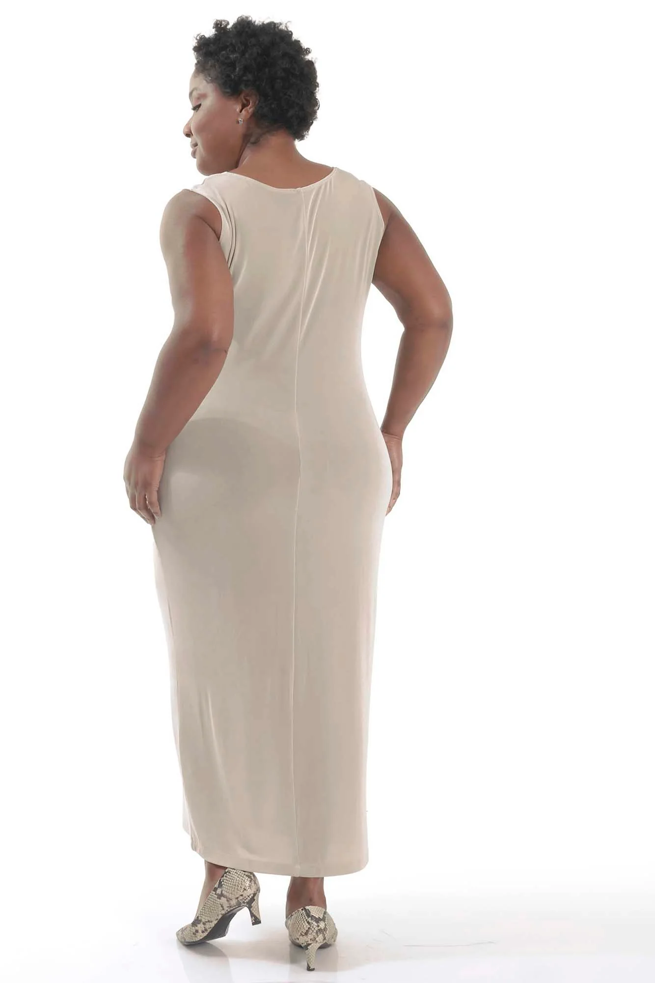 Vikki Vi Classic Sand Maxi Tank Dress - Image 4