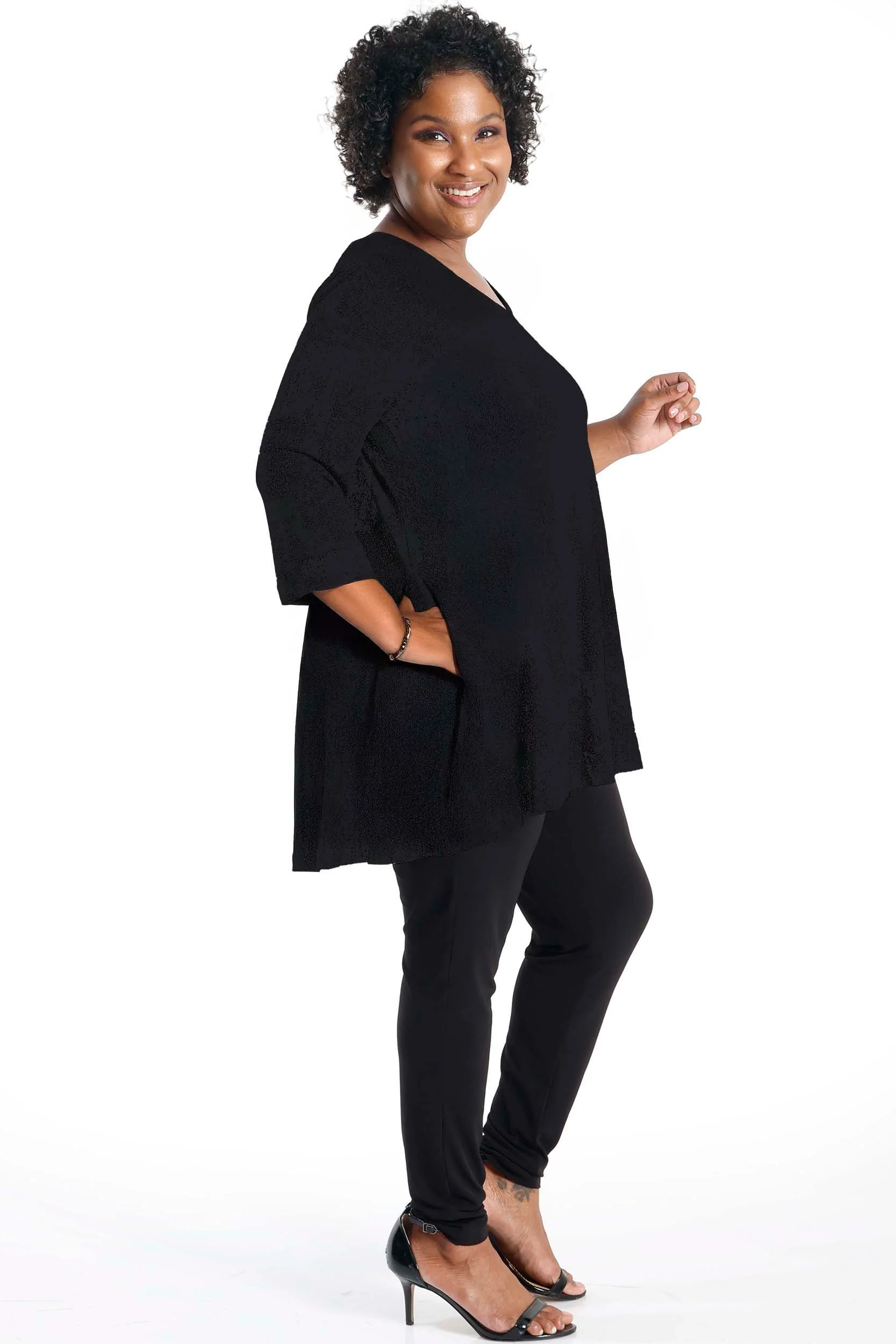 Vikki Vi Jersey Black Pocket Swing Tunic - Image 3