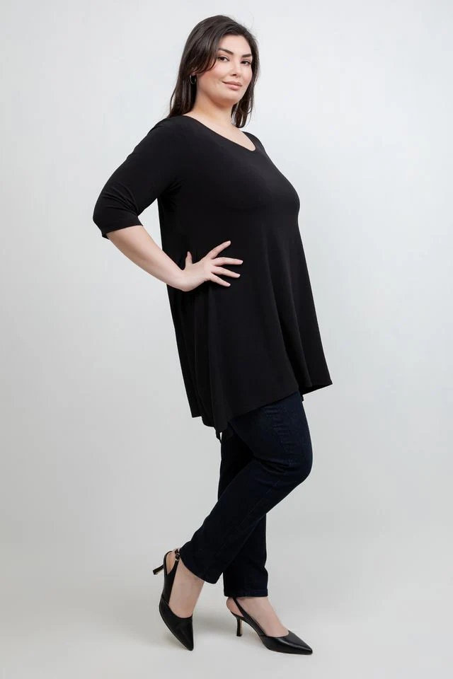 Vikki Vi Jersey Black Handkerchief Tunic - Image 3