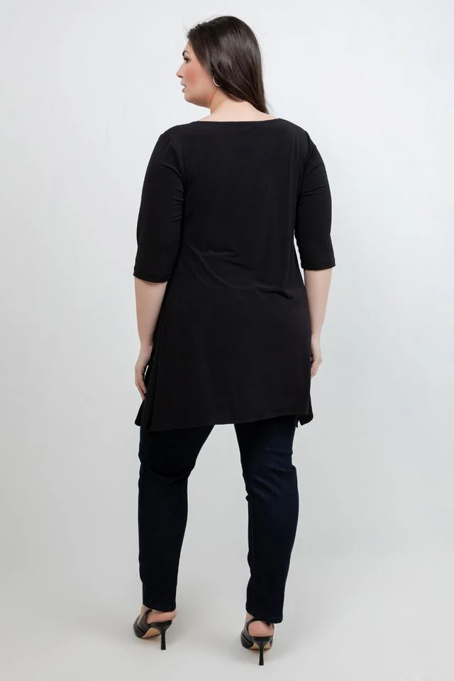 Vikki Vi Jersey Black Handkerchief Tunic - Image 4