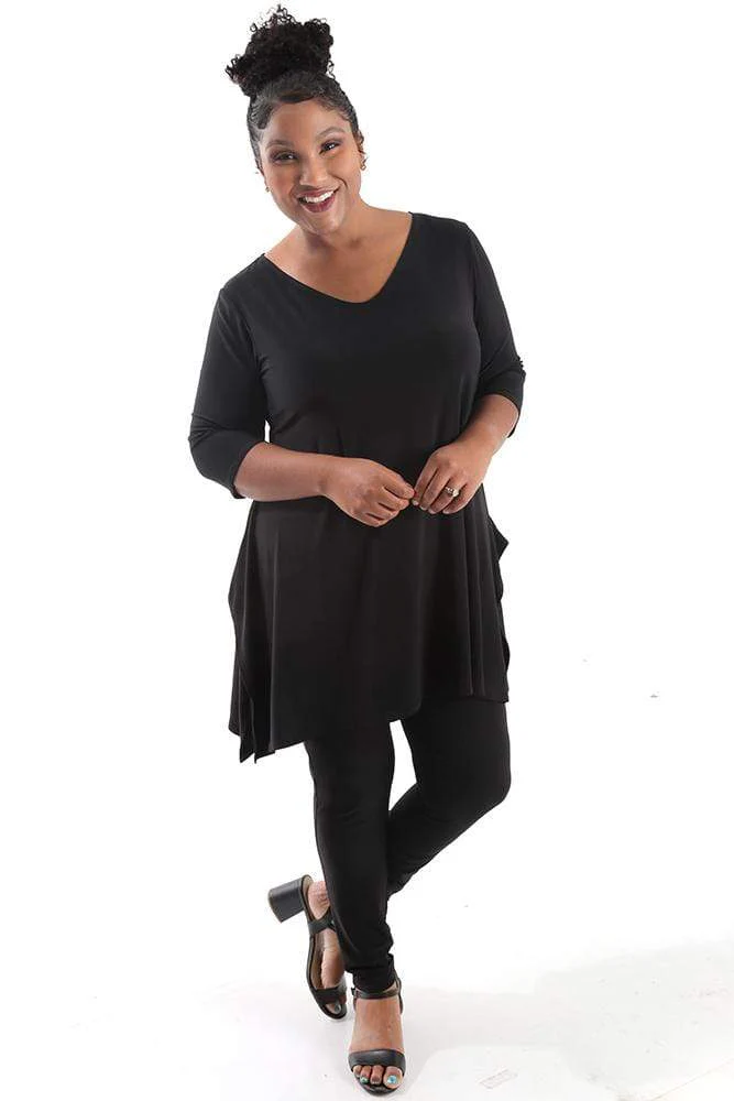Vikki Vi Jersey Black Handkerchief Tunic - Image 5