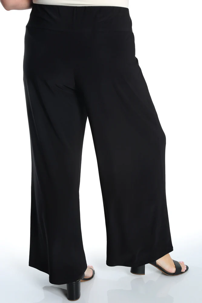 Vikki Vi Jersey Black Wide Leg Pull on Pant - Image 4