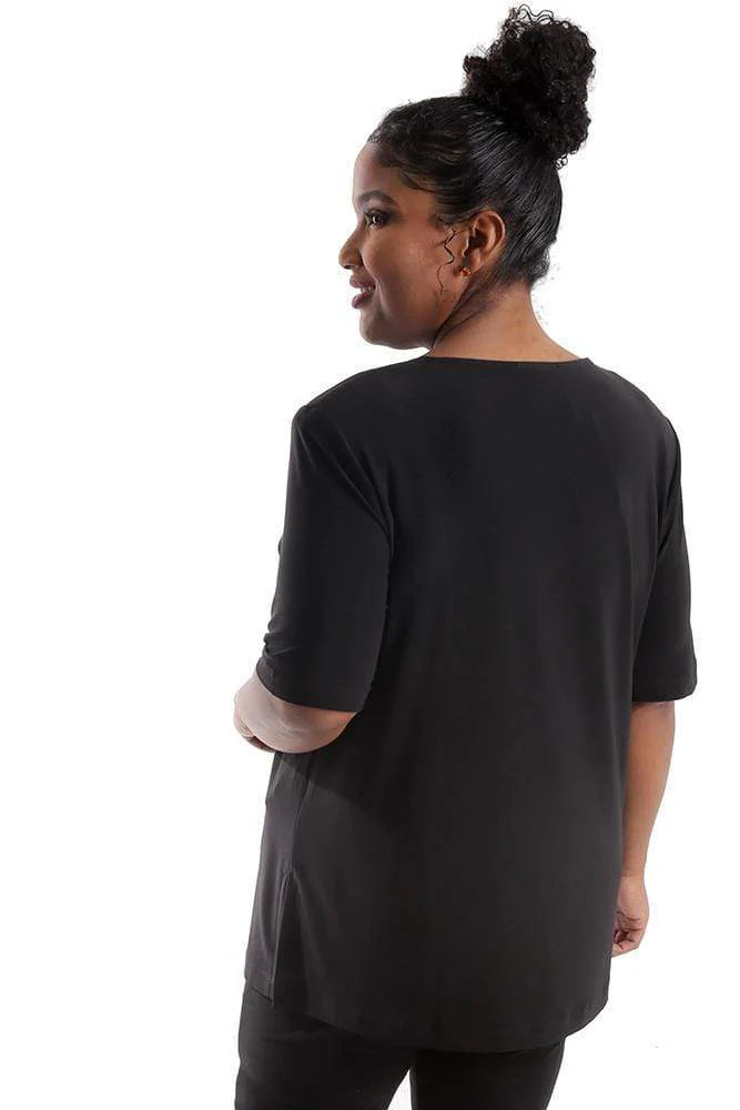 Vikki Vi Jersey Black Short Sleeve Tunic - Image 4