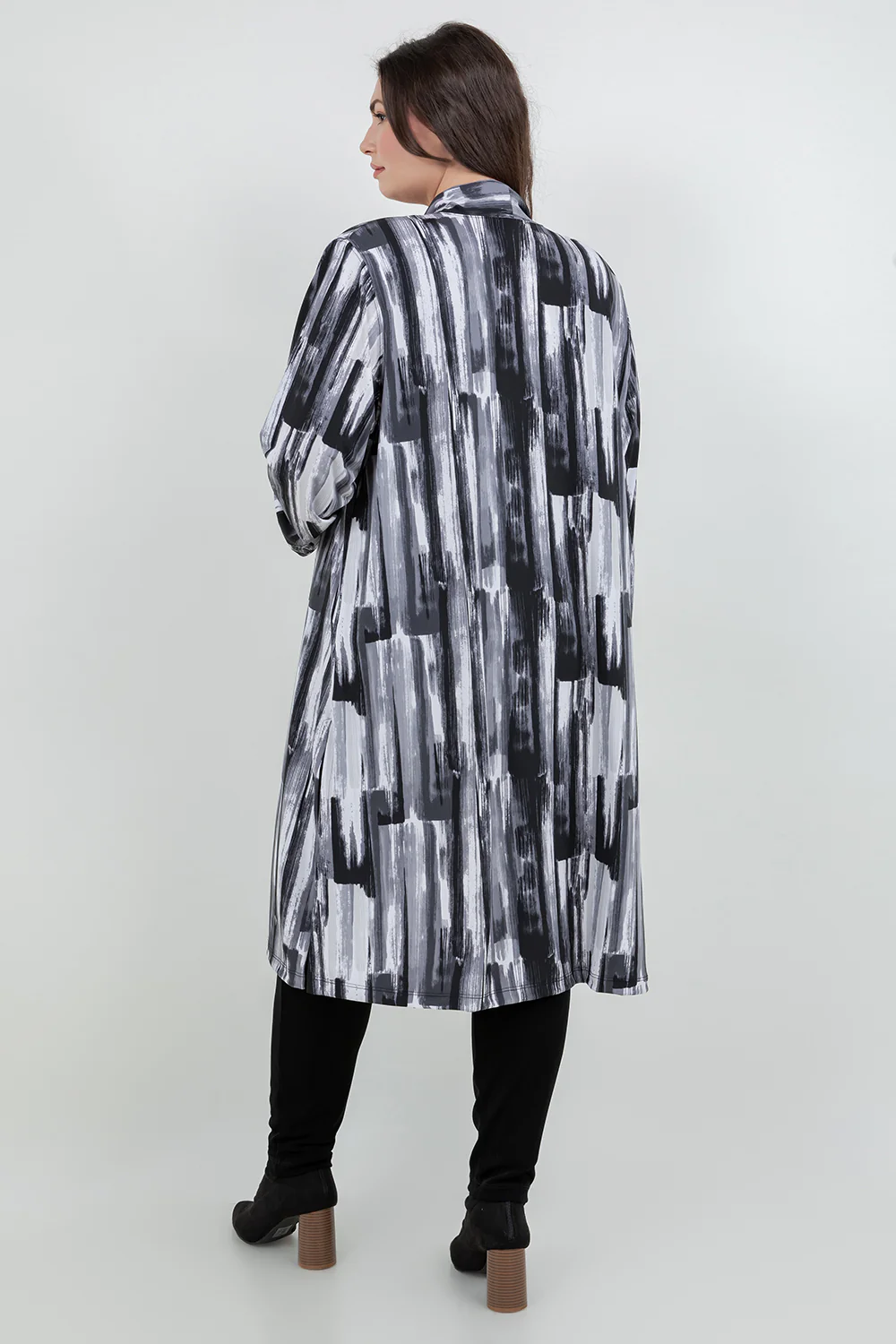 Vikki Vi Jersey Brushstroke Long Sleeve Kimono Duster - Image 6