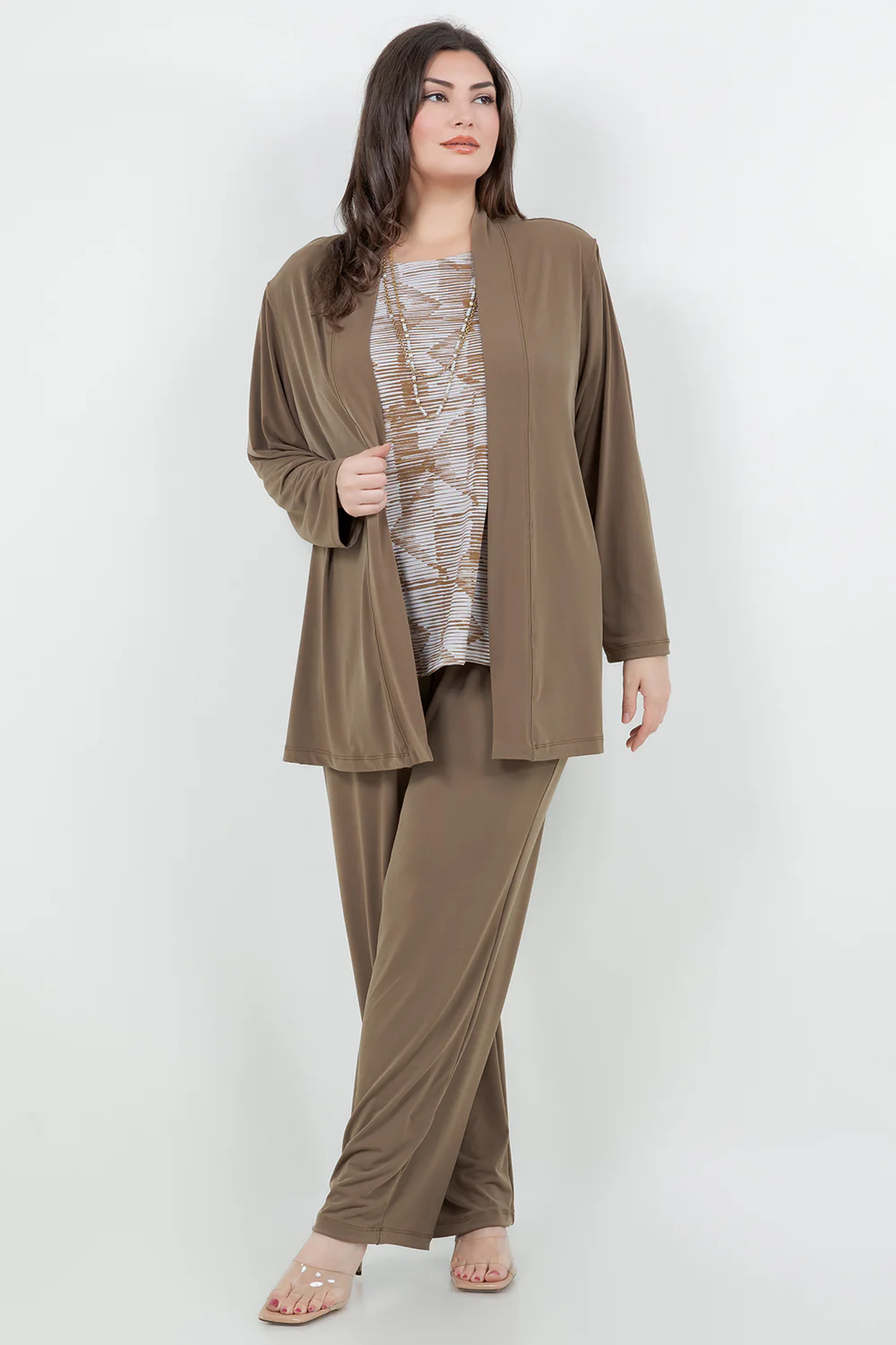 Vikki Vi Jersey Caramel Kimono Jacket - Image 3