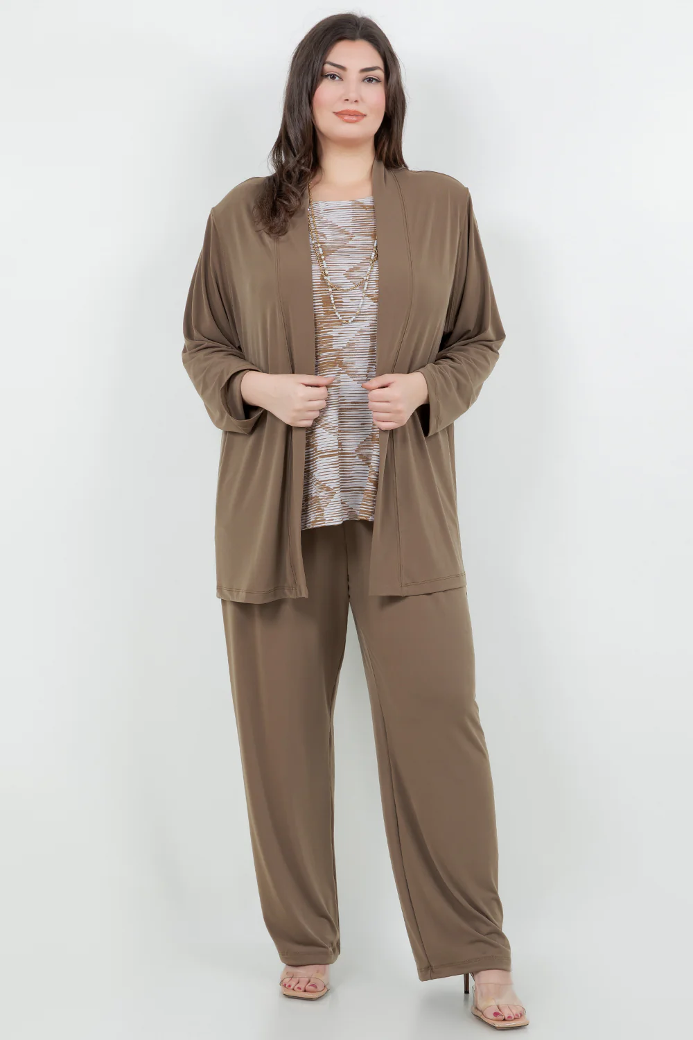 Vikki Vi Jersey Caramel Kimono Jacket - Image 4