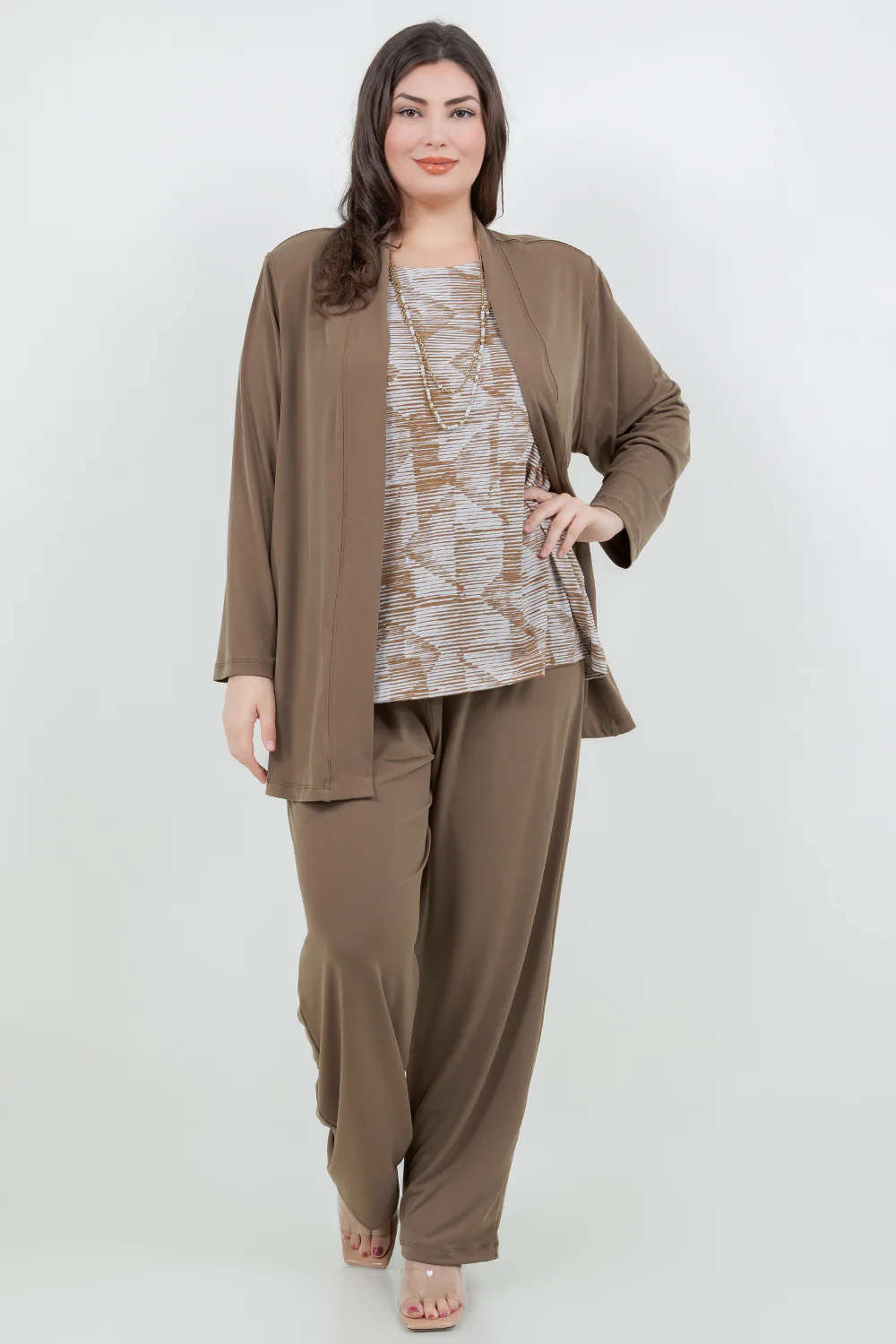 Vikki Vi Jersey Caramel Kimono Jacket - Image 5