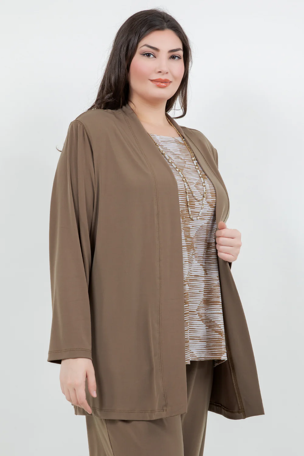 Vikki Vi Jersey Caramel Kimono Jacket - Image 6