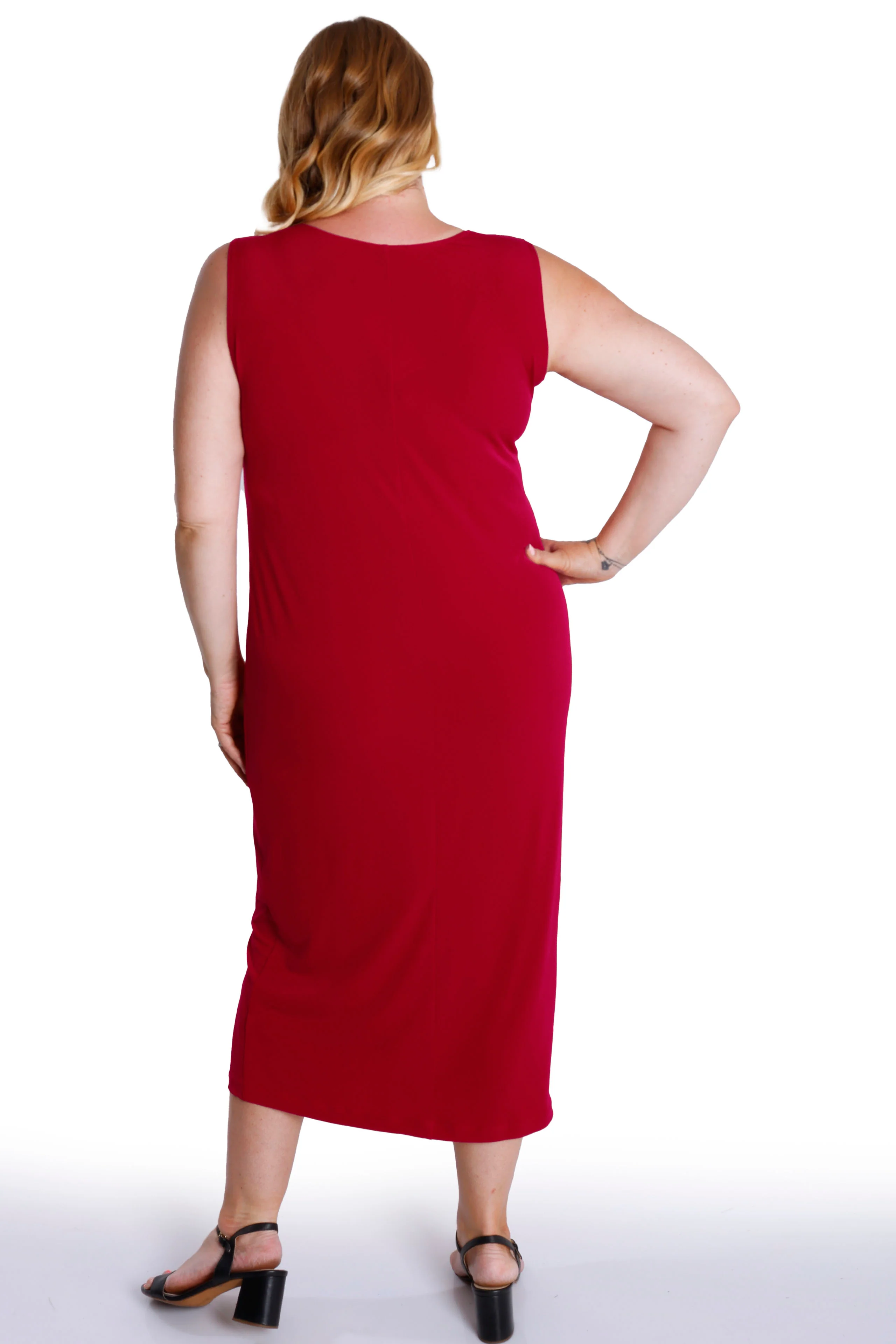 Vikki Vi Jersey Red Maxi Tank Dress - Image 4