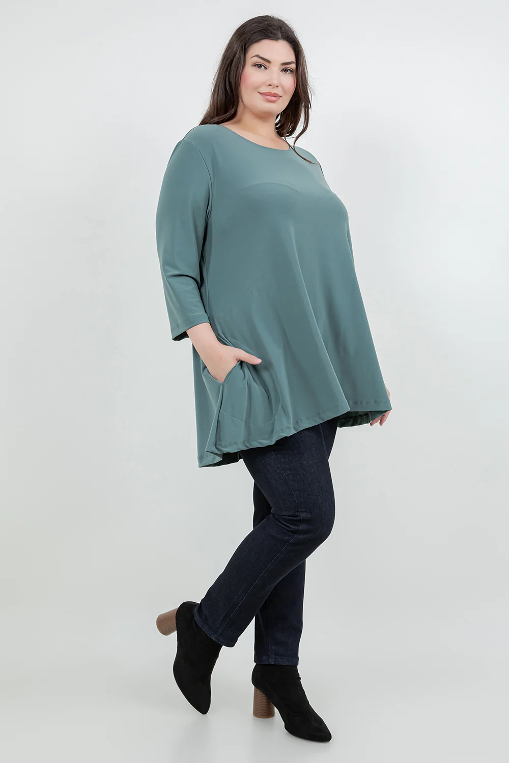 Vikki Vi Jersey Sage Pocket Swing Tunic - Image 6