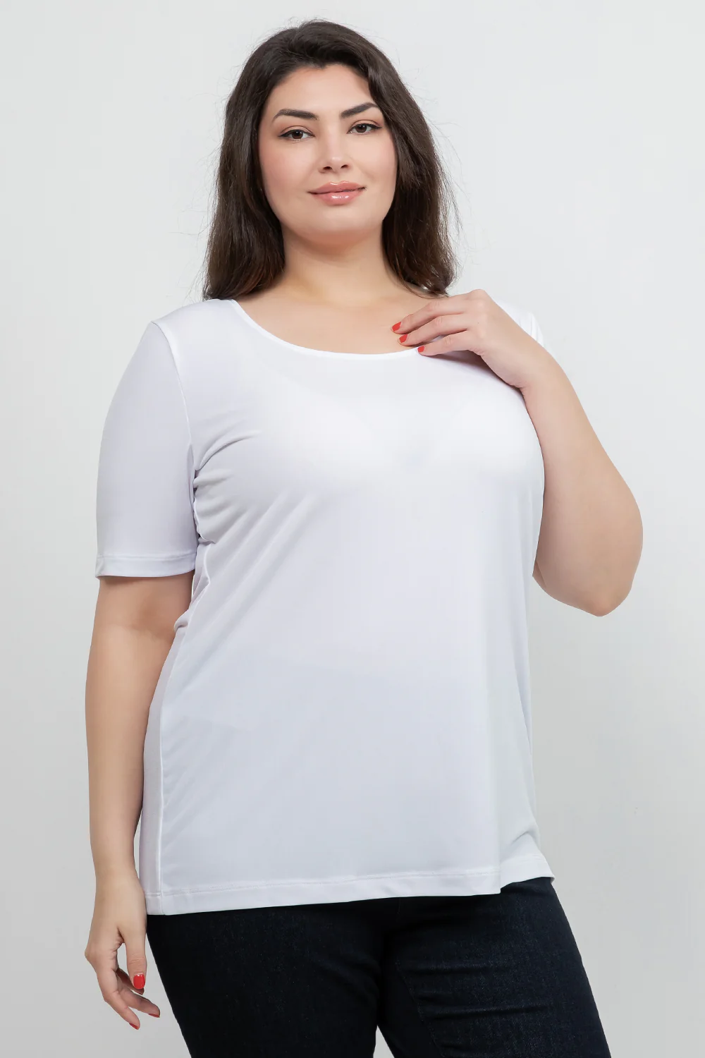 Vikki Vi Jersey White Short Sleeve Top - Image 4