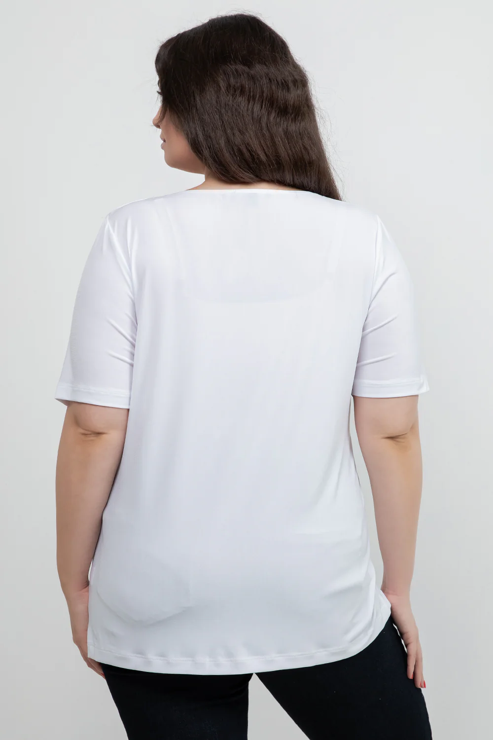 Vikki Vi Jersey White Short Sleeve Top - Image 6