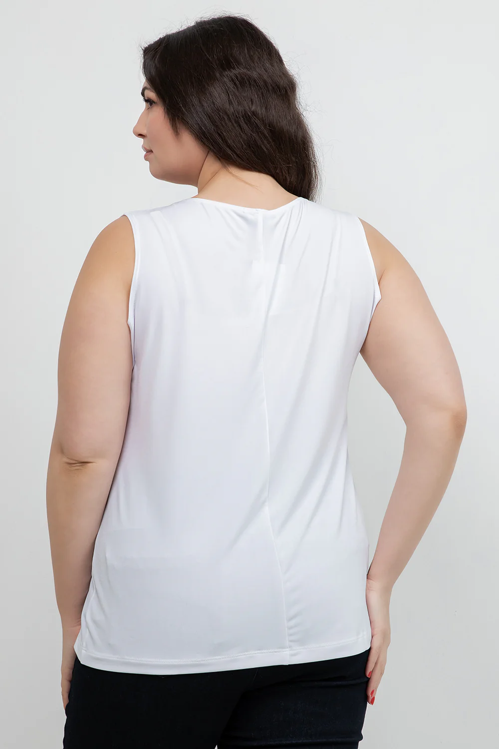Vikki Vi Jersey White V-Neck Tank - Image 5