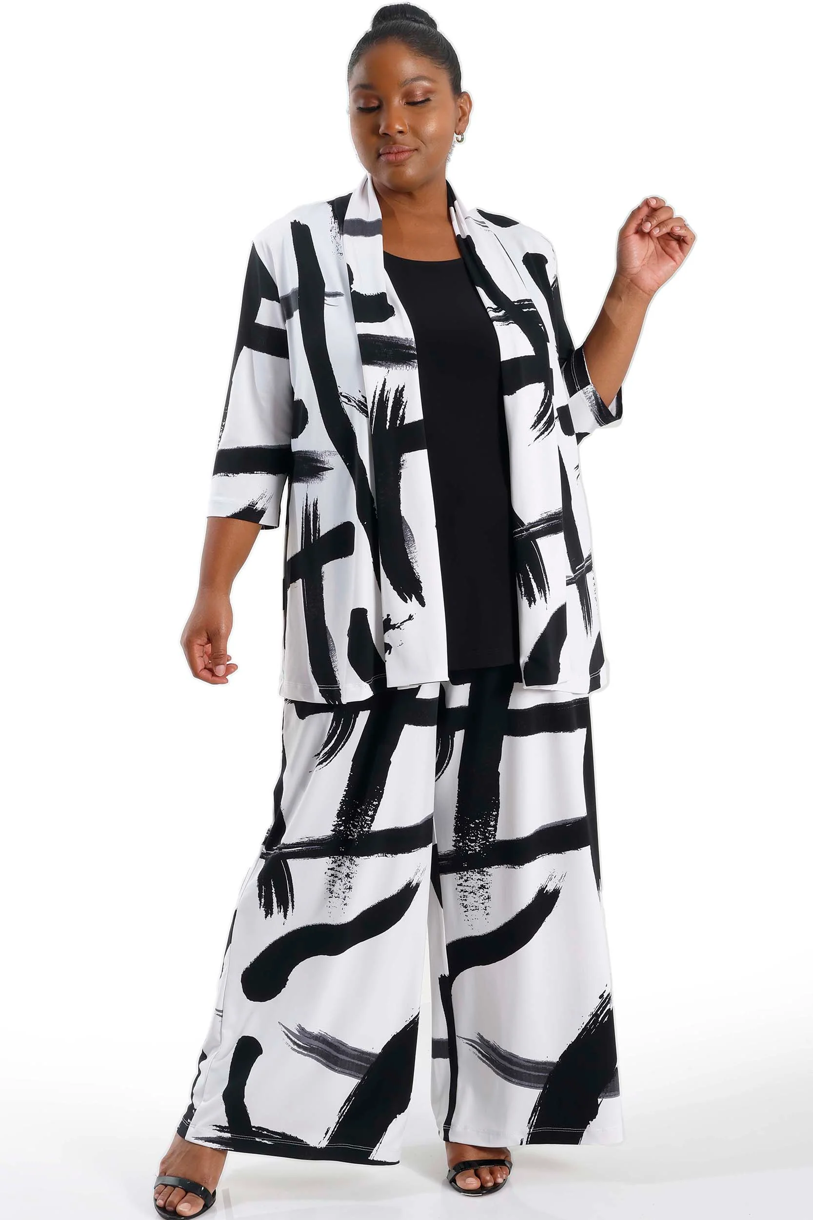 Vikki Vi Jersey Zen 3/4 Sleeve Kimono Jacket - Image 3