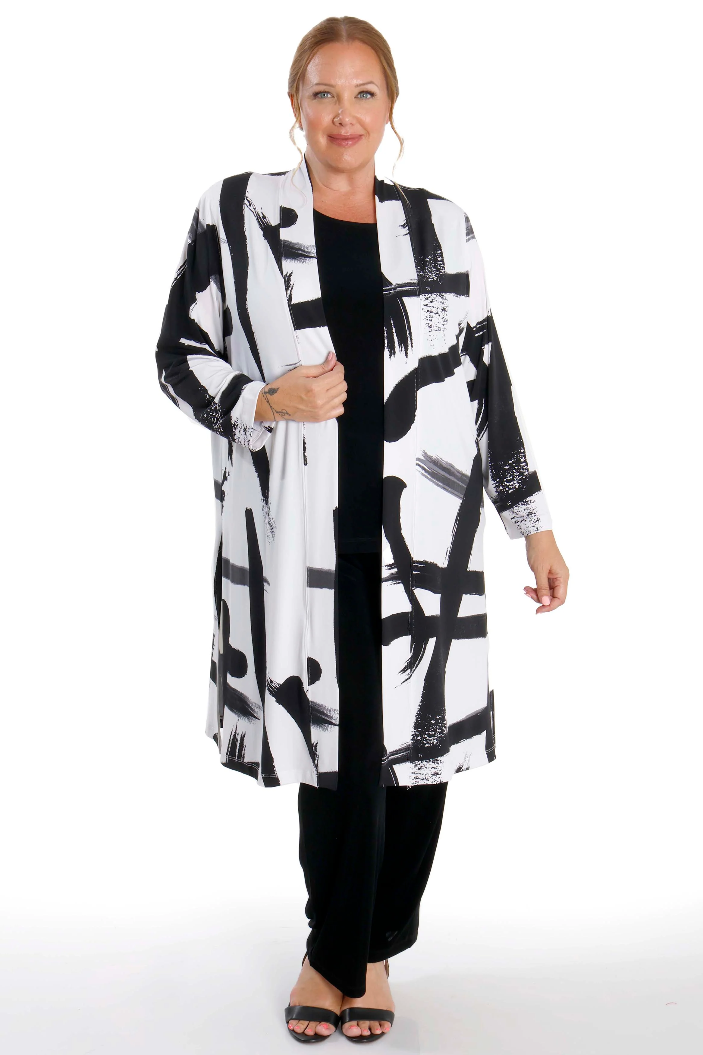 Vikki Vi Jersey Zen Long Sleeve Kimono Duster - Image 3