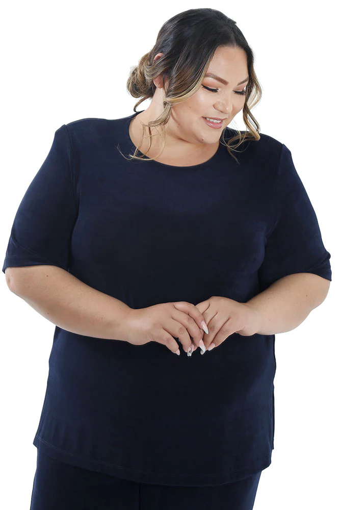 Vikki Vi Classic Navy Short Sleeve Tunic - Image 3