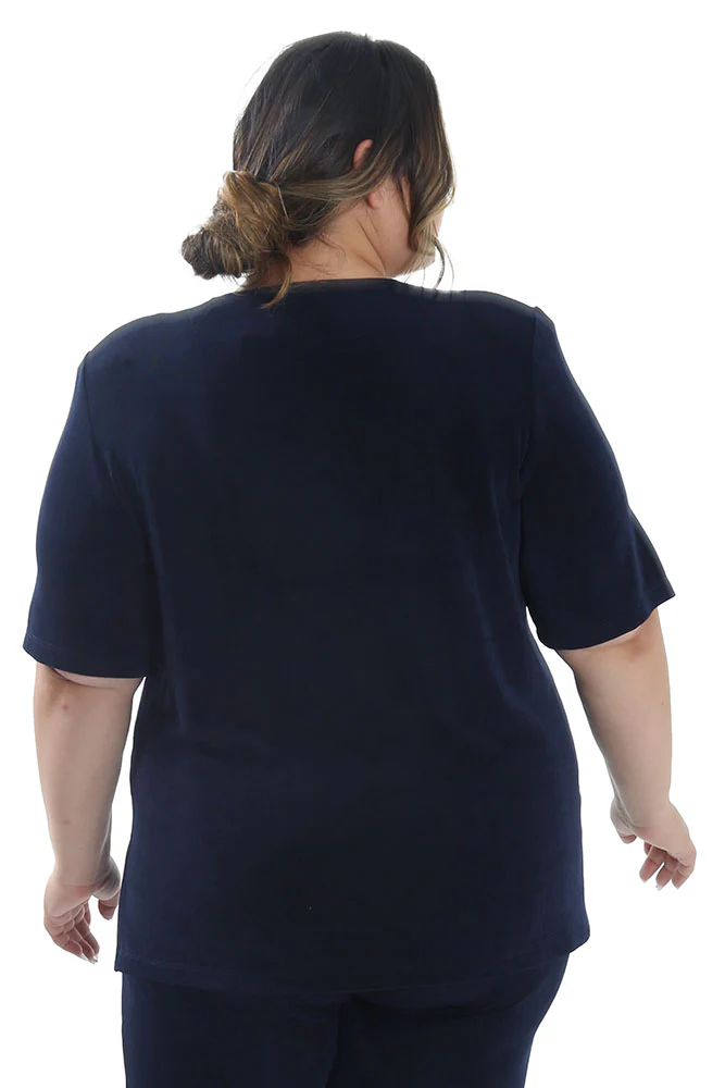 Vikki Vi Classic Navy Short Sleeve Tunic - Image 4